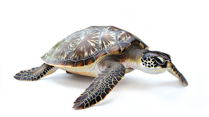 Fototapeta premium Sea turtle isolated on white background