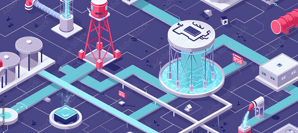 Poster smart water management ai where artificial intelligence monitors water quality predicts shortages an