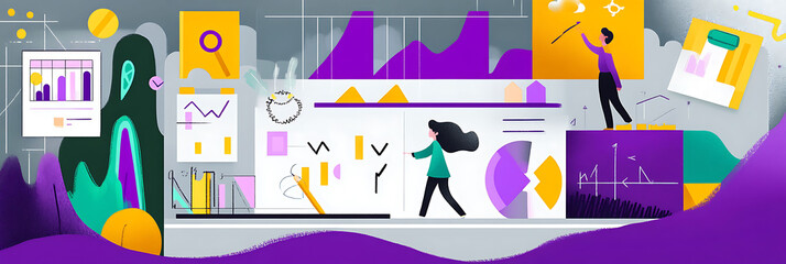 Social impact measurement nonprofit organizations powered by AI depicted in an abstract composition where AI quantifies outcomes and guides future initiatives