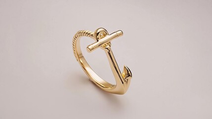 Nautical anchor ring with a rope detail, perfect for sea enthusiasts