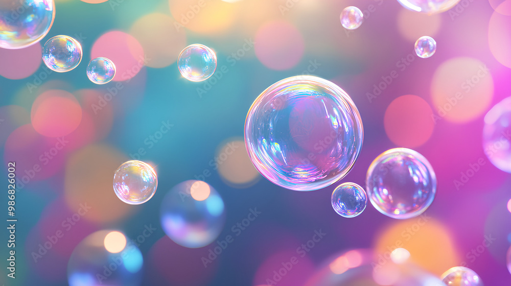 Poster soap bubble pattern design element