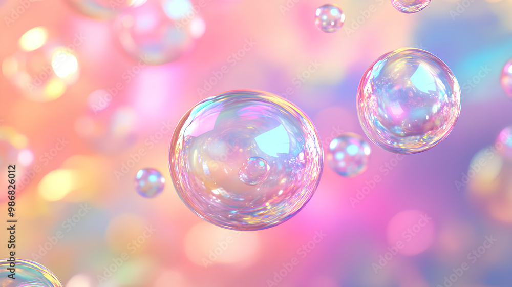 Poster soap bubble pattern design element