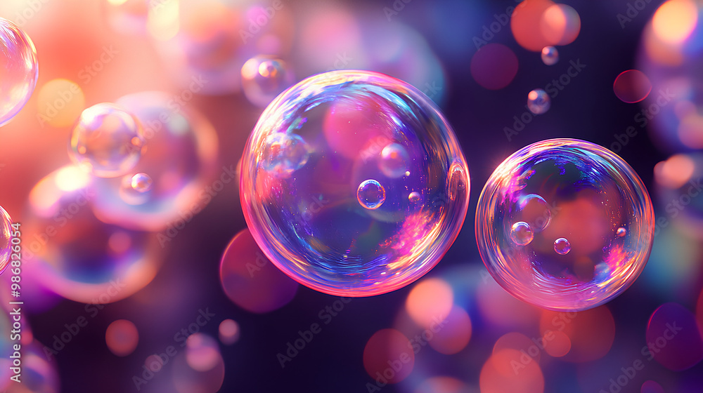 Poster soap bubble pattern design element