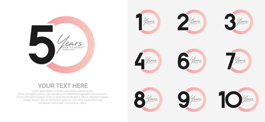 anniversary logotype style with pink and black color can be use for company celebration event