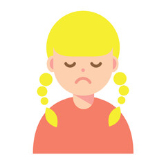 目を瞑る女性のイラスト