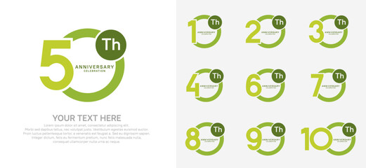 anniversary logotype style with green color can be use for company celebration event