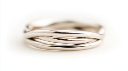 Naklejka premium Triple-band ring with a braided design, offering texture and depth
