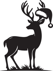 Reindeer Christmas silhouette vector art illustration design