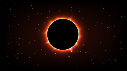 Obraz premium Solar Eclipse Illustration.Total solar eclipse vector illustration 