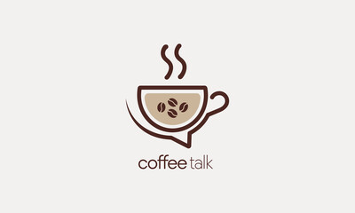 Modern coffee cup logo with text for a cafe brand.