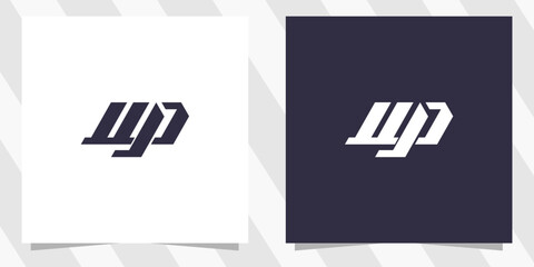 letter pw wp logo design vector