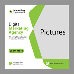 Digital marketing agency and Business social media post template design.