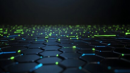 Obraz premium Abstract hexagonal pattern with glowing lines.