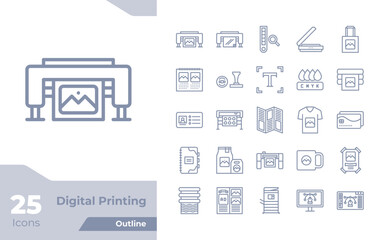 Digital Printing Outline Icon