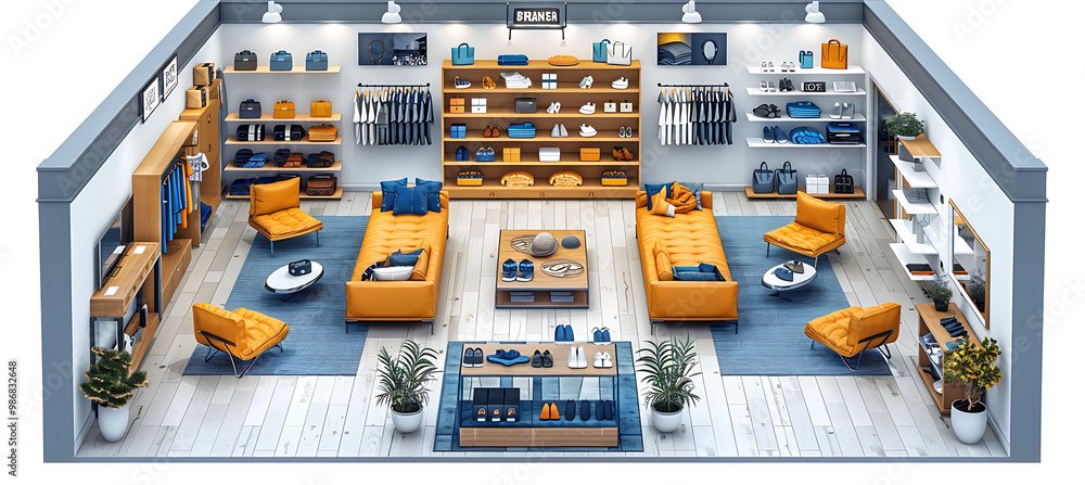 Poster future of smart retail solutions powered by retail technology where ai seamlessly integrates physica