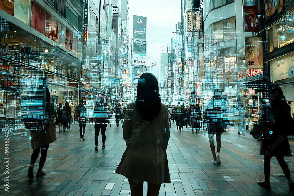 Poster urban data analytics powered ai in urban planning visualized in a collage where artificial intellige