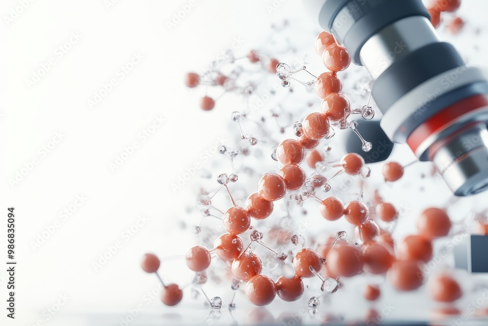 Aufkleber exploring the intricacies: a visual journey into biochemical reactions under a microscope