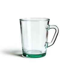 Glass mug, white isolate background