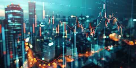 Fototapeta premium An informative image showing a portfolio of diverse pension fund investments, including stocks, bonds, and real estate, to represent secure retirement planning