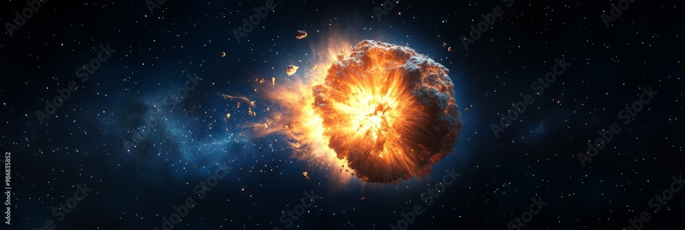 Poster a brilliant supernova bursts with color and light, exploding in a fiery display of cosmic energy. th