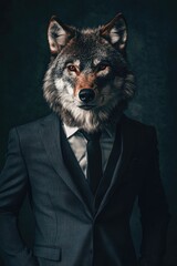 A Wolf in a Suit, with a Determined Expression