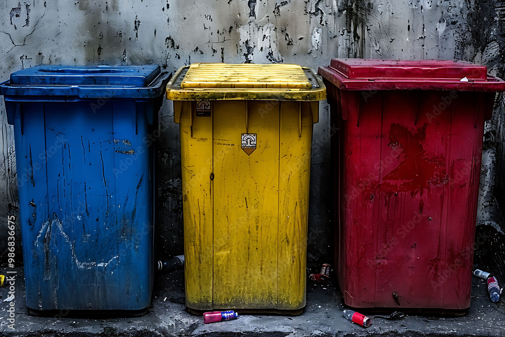 Poster urban waste management enhanced ai where artificial intelligence coordinates waste collection proces