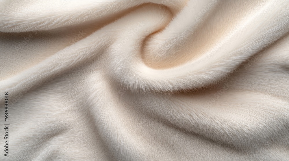 Poster a close-up shot of soft, white fur with a subtle gradient from light to dark, perfect for creating b