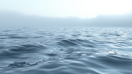 Fototapeta premium Calm Ocean Water Surface with Foggy Background