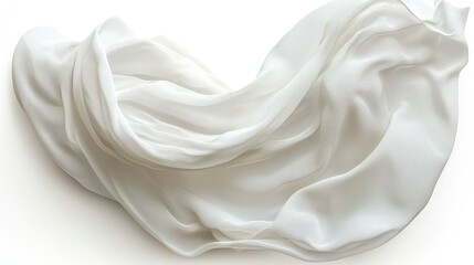 White Fabric Drape  Abstract Texture Background  Flowing Textile