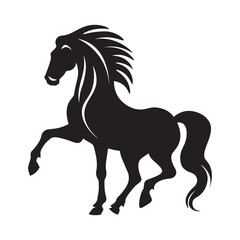 Horse silhouette vector illustration isolated on white background.