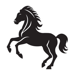 Horse silhouette vector illustration isolated on white background.
