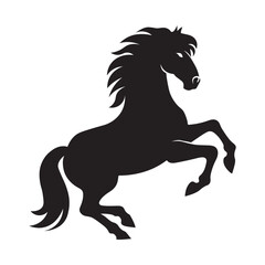 Horse silhouette vector illustration isolated on white background.
