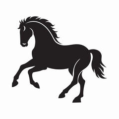 Horse silhouette vector illustration isolated on white background.