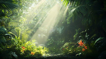 Enchanted tropical rain forest. Tropical Rainforest. Illustration