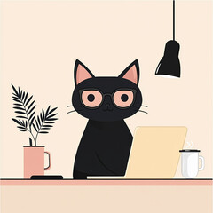 a working cat (in the office)