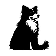 vector silhouette of a Collie