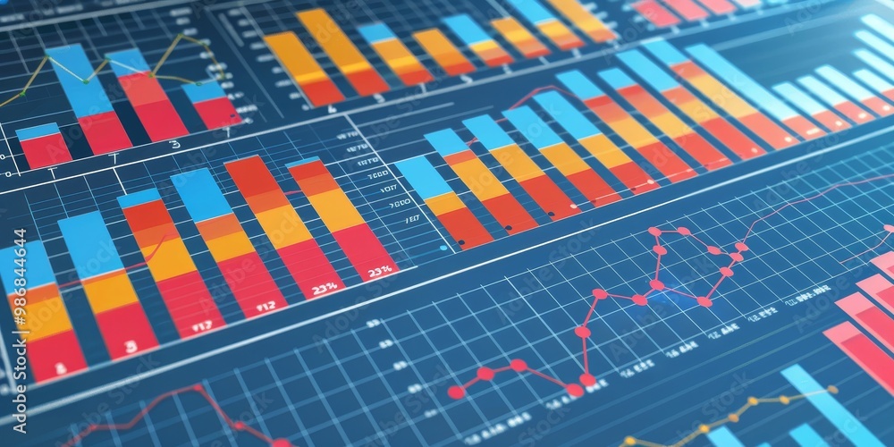 Poster detailed view of risk mitigation frameworks with interactive charts, risk levels, and management str