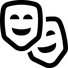 UI theatre mask Vector Icon Illustration. Line Style