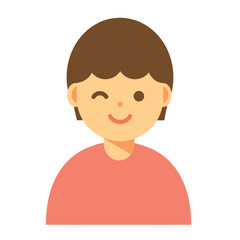 ウインクする女性のイラスト