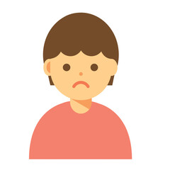 困った顔の女性のイラスト