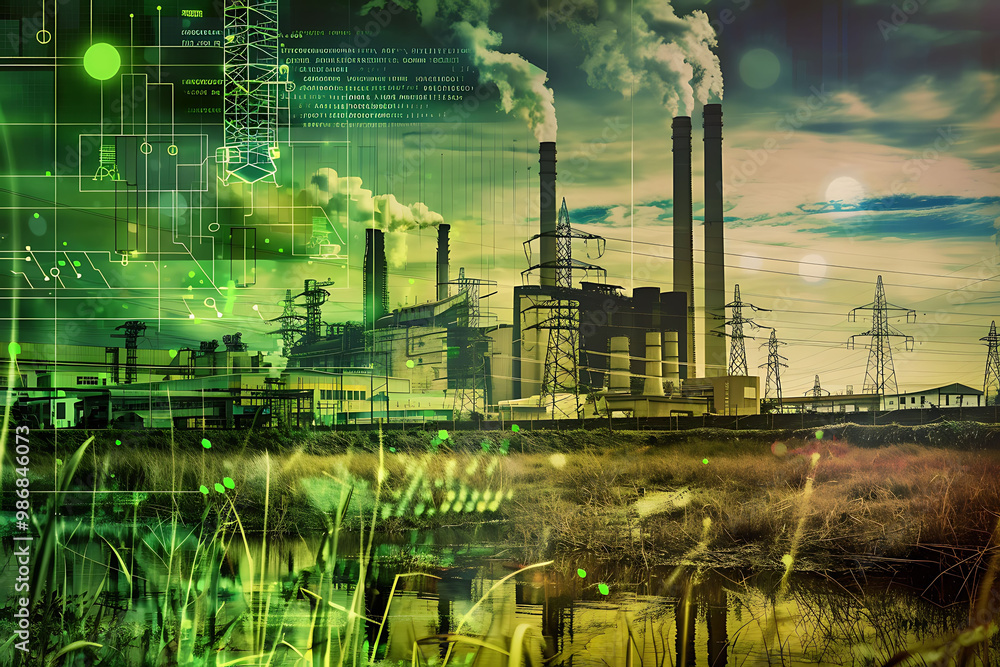 Poster wastetoenergy conversion waste management powered by ai visualized in a collage that highlights ais 