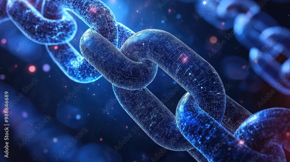 Poster blockchain technology applications in securing digital contracts and decentralized systems