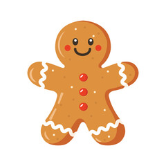 Christmas Gingerbread Man Illustration