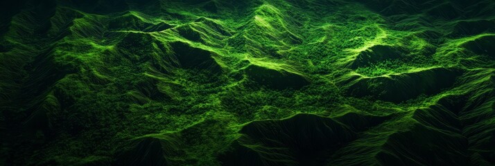 A stunning aerial view of a lush green landscape with rolling hills and valleys, showcasing the beauty of nature and the power of technology.