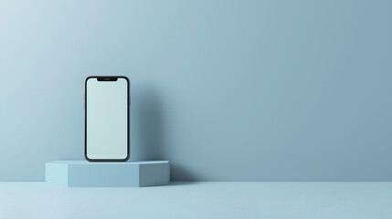 Minimalistic smartphone design with blank screen and copy space for promotional content