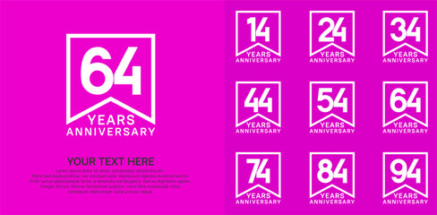 anniversary logotype set. white color can be use for celebration