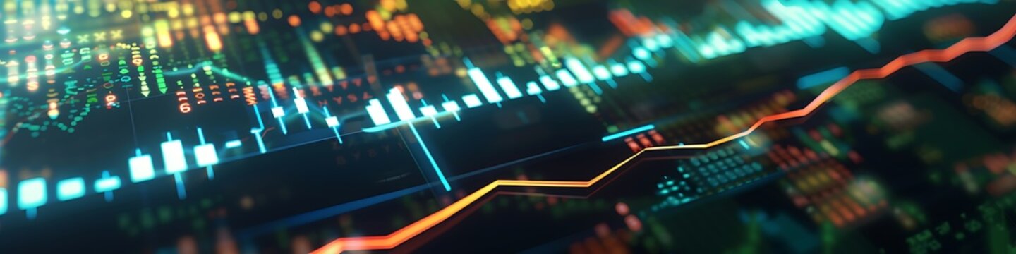 Rising stock prices mirrored by trading volume scatter plot.