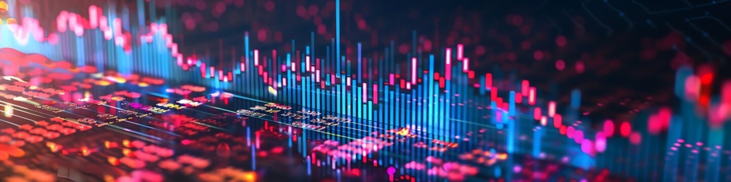 Sharp upward trend in stock prices and trading volume scatter plot.