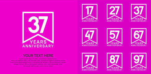 anniversary logotype set. white color can be use for celebration