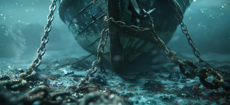 Sunken Ship on the Ocean Floor